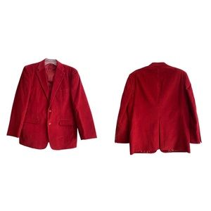 Curdoroy Rust Red John Blair Fine Menswear‎ Blazer Jacket Mid-Length